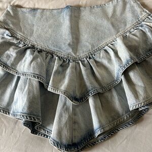 Denim Ruffle Women Skirt Skort western flare cowgirl 🤠 XL